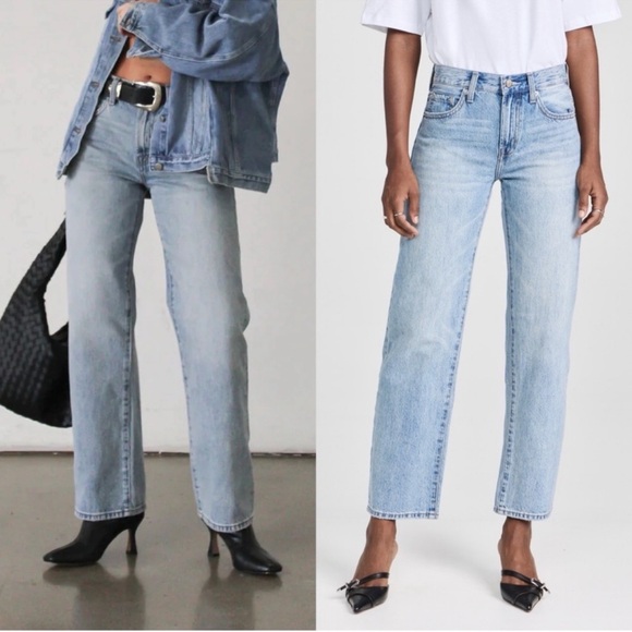 Evereve Denim - Evereve Pistola Bowie Bowed Lexi Barrel Leg Straight Jeans